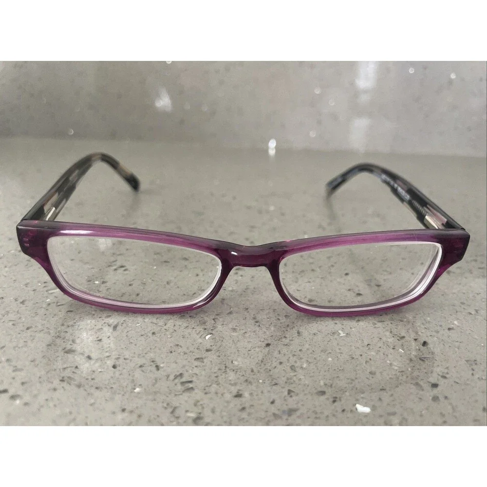 AZC220 COL 80 purple Eyeglasses Frames ONLY Rectangle Full Rim 49-15-135